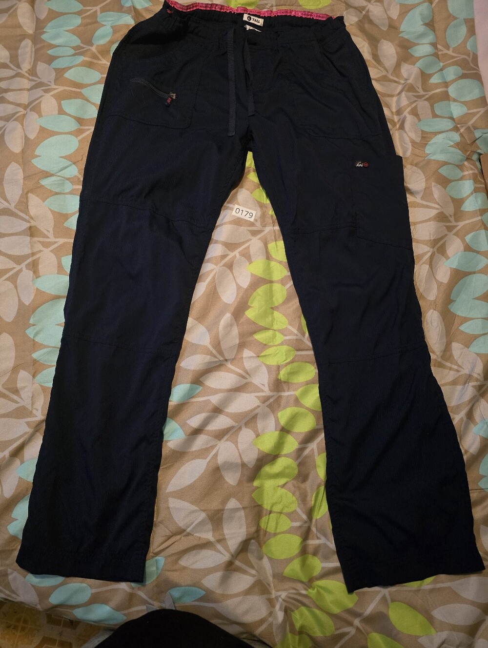 Navy Blue Koi LITE Scrub Pants, LARGE TALL